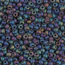 Miyuki rocailles Perlen 8/0 - Opaque matte ab black 8-401FR